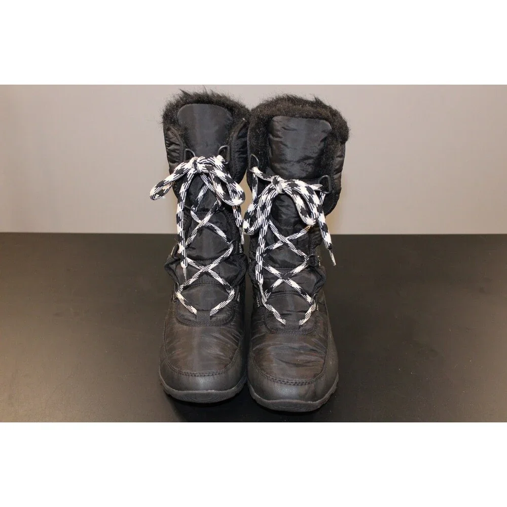 Sorel Whitney Short Lace Boots Womens 9.5 Black Waterproof Winter Snow NL3085